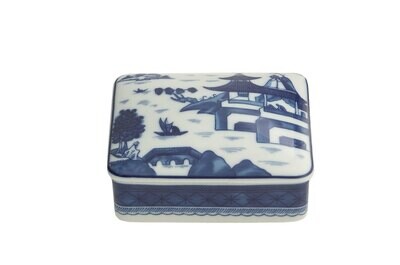 Mottahedeh Blue Canton Recangular Box Medium HC195, MPN: HC195,