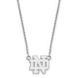 University of Notre Dame Small Pendant Necklace 14k White Gold 4W015UND-18, MPN: 4W015UND-18, 19110…