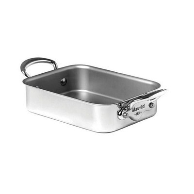 Mauviel M&#39;Mini Stainless Steel Rectangular Roasting Pan 7.1 x 3.9 x 1.8 Inch