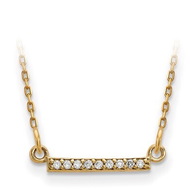 Diamond Tiny Bar Necklace 14k Gold XP5030A, MPN: XP5030A, 191101887338
