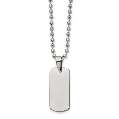 Reversible Dog Tag 22 Inch Necklace Stainless Steel Brushed and Polished SRN2595-22 by Chisel, MPN:…