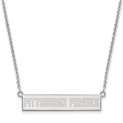 MLB Pittsburgh Pirates Small Bar Necklace Sterling Silver Rhodium-plated SS029PIR-18, MPN: SS029PIR…