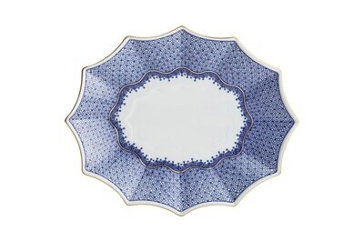 Mottahedeh Blue Lace 12Sided Lobed Tray Large S2421, MPN: S2421,