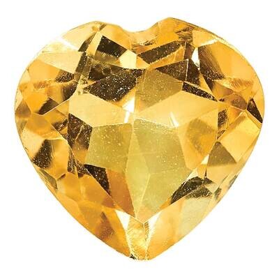 Citrine 4mm Heart Faceted AA Quality CI-0400-HTF-AA, MPN: CI-HTF-AA,