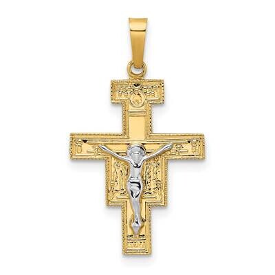Solid Crucifix Pendant 14k Two-Tone Gold XR2052, MPN: XR2052,