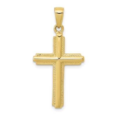 Cross with Striped Border Pendant 10k Gold 10C4203, MPN: 10C4203,