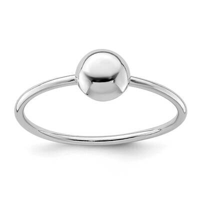 Polished Bead Ring Sterling Silver Rhodium-plated QR6890, MPN: QR6890, 883957923611