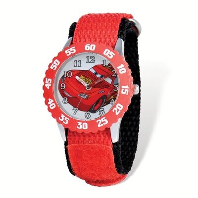 Disney Cars Lightning McQueen Red Nylon Time Teacher Watch  XWA5172, MPN: XWA5172, 843231081758