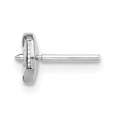 Small Guardian Straight Trigger with Post Earring Mounting 14k White Gold WG662, MPN: WG662,