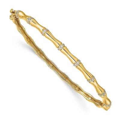 Bamboo Design Diamond Bangle 14k Gold BM3698-025-YA, MPN: BM3698-025-YA, 883957251899