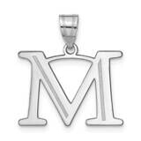 Etched Letter M Initial Pendant 14k White Gold Polished YC1437WM, MPN: YC1437WM, 196904083888