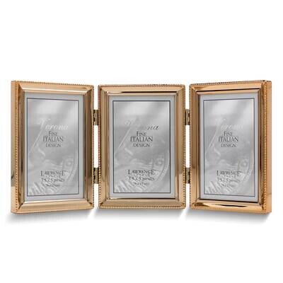 Gold-tone Beaded 3x5 Triple Photo Frame GM25445, MPN: GM25445, 751148078931