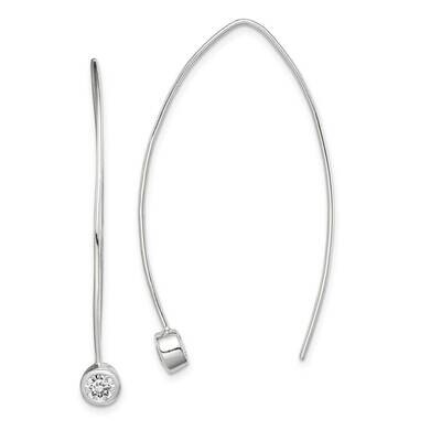 Threader Earrings Sterling Silver CZ Diamond QE14571, MPN: QE14571, 886774016887
