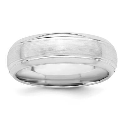 6mm Brushed Fancy Band Size 10 Sterling Silver Rhodium-plated QWB105BRH-10, MPN: QWB105BRH, 8839571…