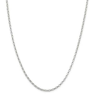 2.5mm Oval Fancy Rolo Chain 14 Inch Sterling Silver QFC85-14, MPN: QFC85-14, 191101784309