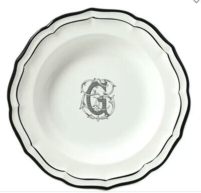 Gien Filet Midnight Monogram Canape Plate V 2029ALUV22, MPN: 2029ALUV22, 840769007502