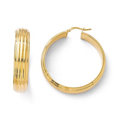 Textured Hinged Hoop Earrings Bronze Polished  BZE108