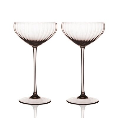 Caskata Quinn Optic Coupe Cocktail Glasses Set of 2 Mocha GL-OCOUP-600, MPN: GL-OCOUP-600, 81732501…