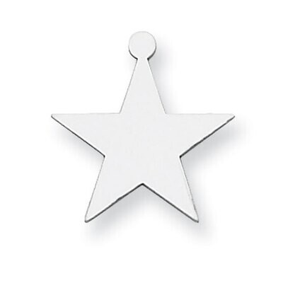 Star Shape with Eyelet Stamping Sterling Silver Rhodium-plated SS1252, MPN: SS1252,