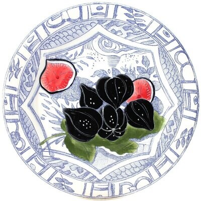 Gien Oiseau Blue Fruits Dessert Plate Fig 1292ADE250, MPN: 1292ADE250, 840769099248