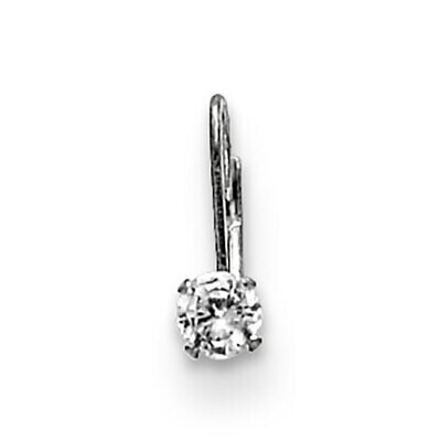 5.0 CZ Leverback Single Earring Sterling Silver SS3120, MPN: SS3120,