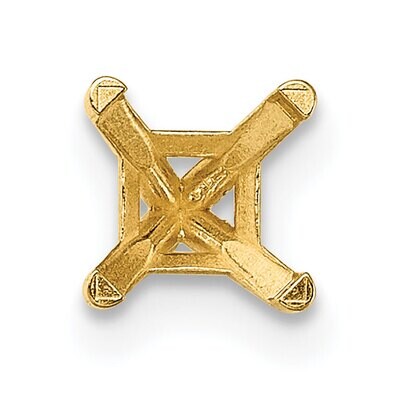 Princess 4-Prong .10ct. Heavy Threaded Post Earring Mounting 14k Yellow Gold YG2645, MPN: YG2645,