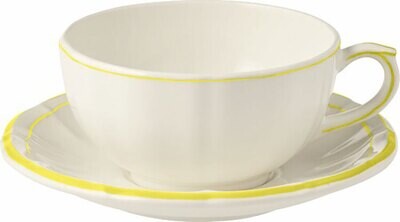 Gien Filet Citron Breakfast Cups &amp; Saucers 18332PTA26, MPN: 18332PTA26, 840769082097