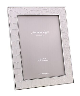 Addison Ross Cream Croc &amp; Silver Picture Frame 5 x 7 Inch Silver-plated FR1315, MPN: FR1315, UPC/EA…