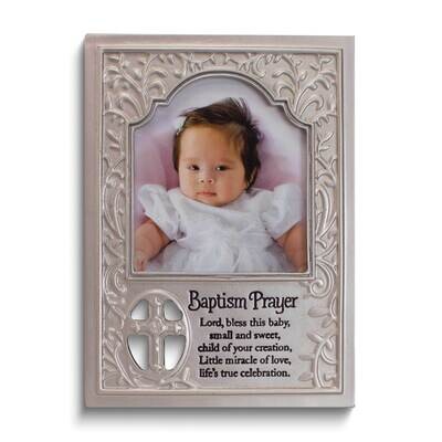 Baptism Prayer Silver-tone Casted Metal Easel Back Photo Frame GM24248, MPN: GM24248, 95177572825