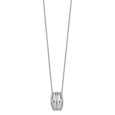 17.5 Inch Rhodium Plated Chain Slide 17.5in Necklace Sterling Silver QG5425-17.5, MPN: QG5425-17.5,…