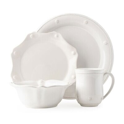 Juliska Berry &amp; Thread Whitewash 4 Piece Place Setting with Mug &amp; Cereal JA40X/W, MPN: JA40X/W, 810…