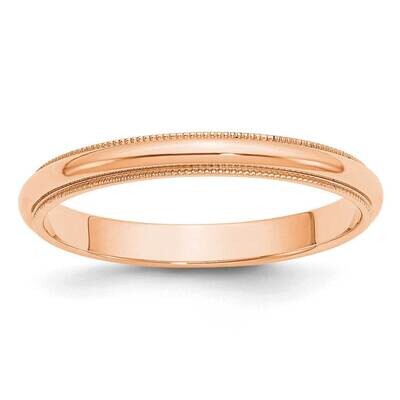 3mm Milgrain Half-Round Wedding Band 14k Rose Gold RM030, MPN: RM030, 883957927336