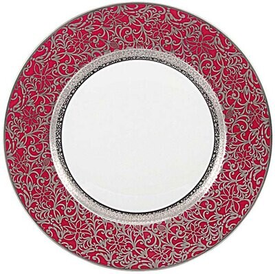 Raynaud Tolede Red Platinum Salad Cake Plate, MPN: 0534-17-101019, 3660006627747