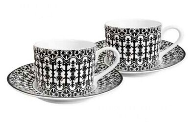 Caskata Casablanca Cup and Saucer Set of 2 Black HCS-160, MPN: HCS-160, 816666029848