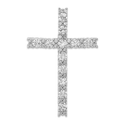 Latin Cross Pendant 14k White Gold Diamond PM4980-100-WA, MPN: PM4980-100-WA, 883957513089