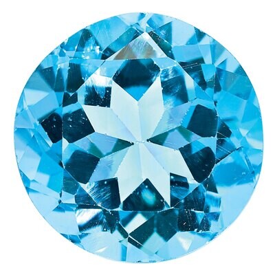 Blue Topaz 6mm Round AA Quality Gemstone BT-0600-RDF-AA, MPN: BT-0600-RDF-AA,