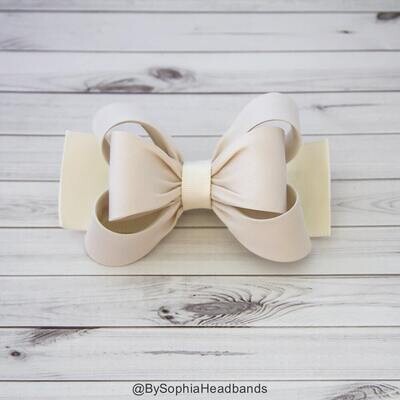 Ivory Hair Clip Ivory Bow Hair Clip Bow Hair Clip Toddler Gold Hair Clip Girls Bow Hair Clip Big Bo…