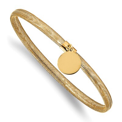 Leslie&#39;s Stretch Mesh with dangle Charm Bracelet 14k Gold HB-LF989, MPN: LF989, 191101681165