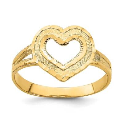 Cut-Out Heart Ring 14k Gold Diamond-cut K4651, MPN: K4651, 637218085651