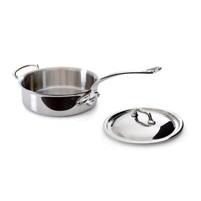 Mauviel M&#39;Cook Saute Pan W Helper Handle &amp; Lid 28cm 11 Inch 6.9 Qt.