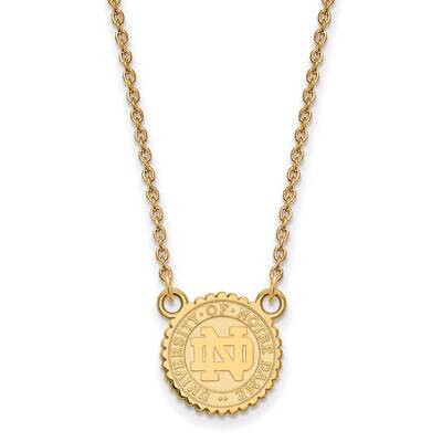 University of Notre Dame Small Pendant with Necklace Gold-plated Sterling Silver GP074UND-18, MPN: …