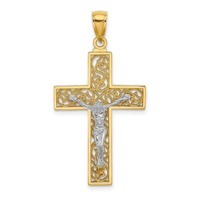 Crucifix Pendant 14k Two-tone Gold K9675, MPN: K9675,