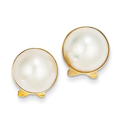 10-11mm Cultured Mabe Pearl Earrings 14k Gold XMP86, MPN: XMP86, 815479016779