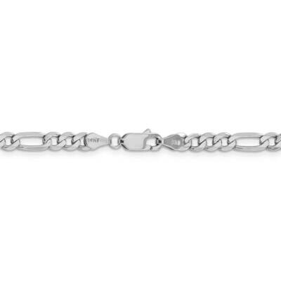 26 Inch 4.5mm Flat Figaro Chain 14k White Gold WFIG120-26, MPN: WFIG120-26, 191101833274