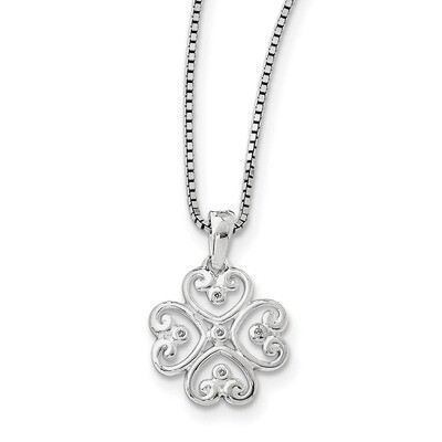 .01 Diamond Heart Necklace Sterling Silver QW337-18, MPN: QW337-18, 886774968810
