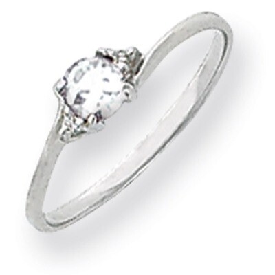 4mm White Topaz Diamond Ring 14k white Gold Y4713WT/AA, MPN: Y4713WT/AA, 886774419299