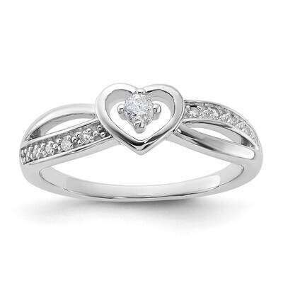Sterling Silver Polished Diamond Heart Ring RLD3984-SSBBS45-7