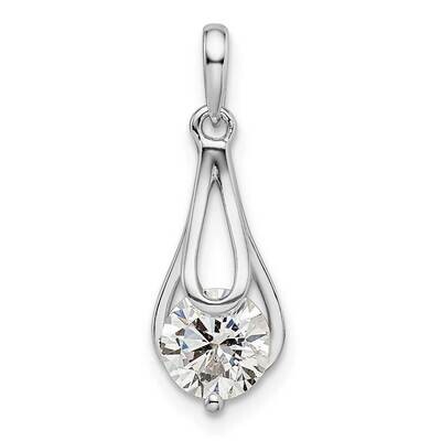 CZ Diamond Pendant Sterling Silver Rhodium-Plated QP5560, MPN: QP5560,