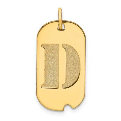 Letter D Initial Dog Tag Pendant 14k Gold Polished YC1439D, MPN: YC1439D, 196904087008