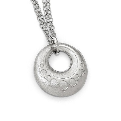 Scratch-finish with 1 Inch Extender. Necklace Sterling Silver QLF582-16
